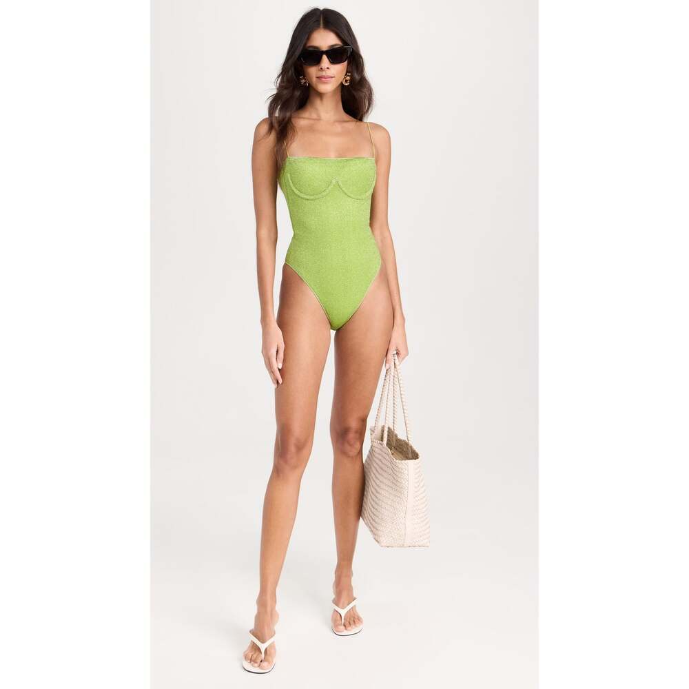 NWOT Oseree Lumire Underwired Maillot Swimsuit Lime Green Medium M - Picture 4 of 11